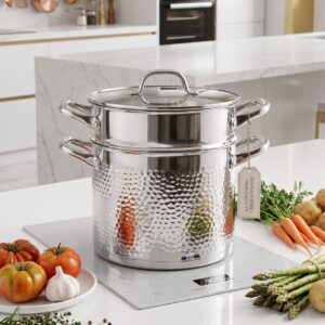 Mixstar - Couscoussier 4L en Inox 18/10 Martelé