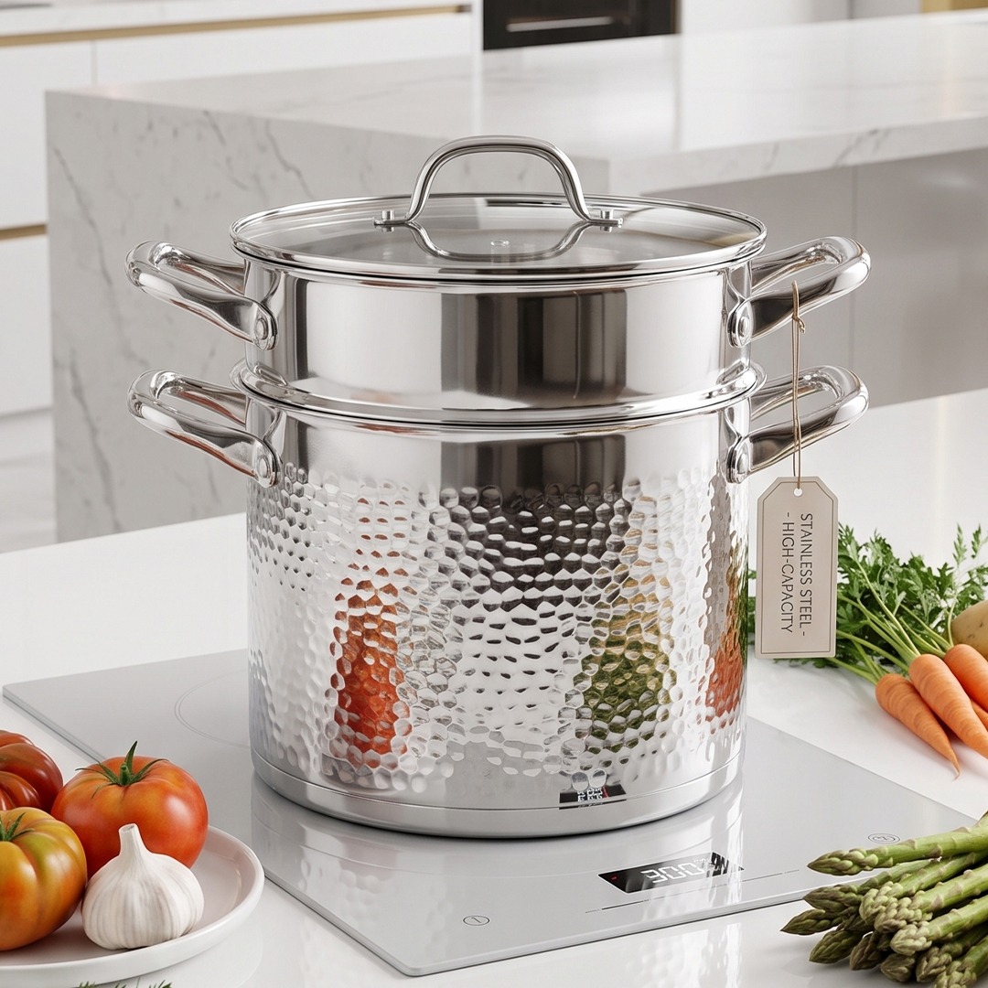 Mixstar - Couscoussier 6L en Inox 18/10 Martelé