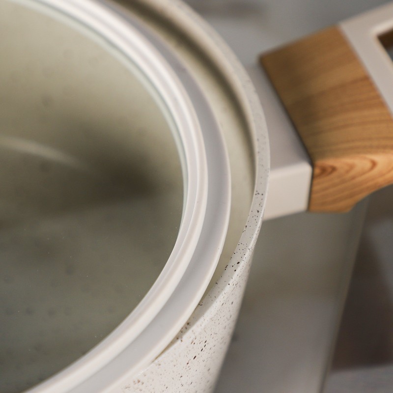 Sizar- Batterie de cuisine 19 pièces en granite Blanc Cassé – Image 5