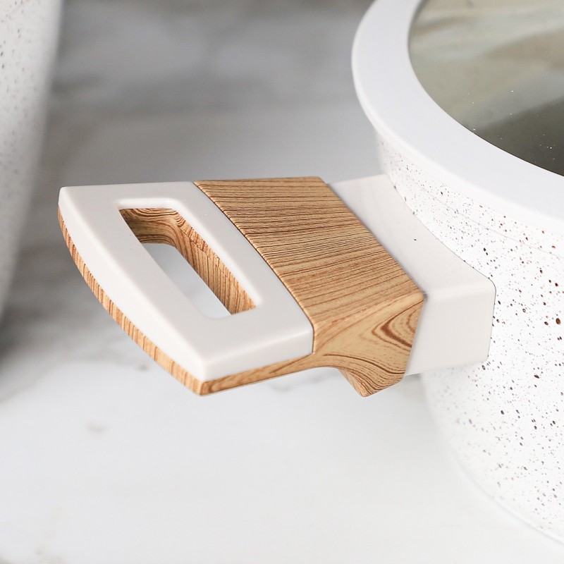 Sizar- Batterie de cuisine 19 pièces en granite Blanc Cassé – Image 6