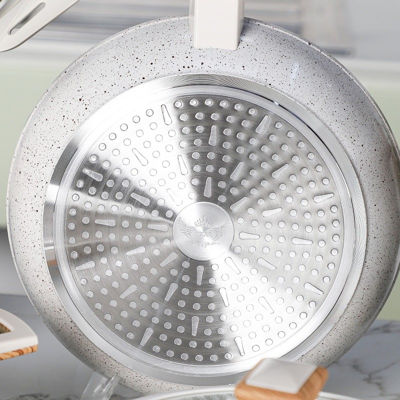 Sizar- Batterie de cuisine 19 pièces en granite Blanc Cassé – Image 8