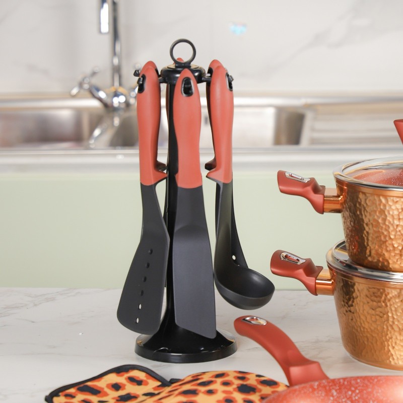 Sizar- Batterie de cuisine 23 pièces en granite Effet Cuivre Martelé – Image 7