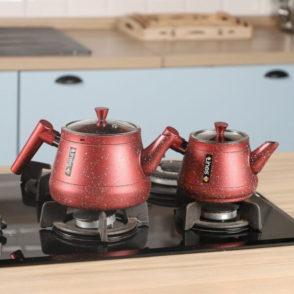Lines - Batterie de Cuisine 40 Pièces Granite Rouge – Image 4