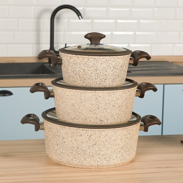 Falez - Batterie de Cuisine en Granite 50 Pièces Beige – Image 2