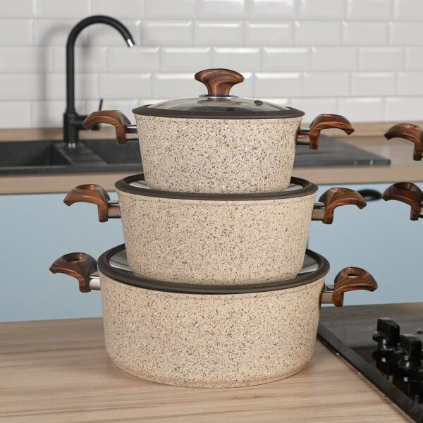 Falez - Batterie de Cuisine en Granite 50 Pièces Beige – Image 6
