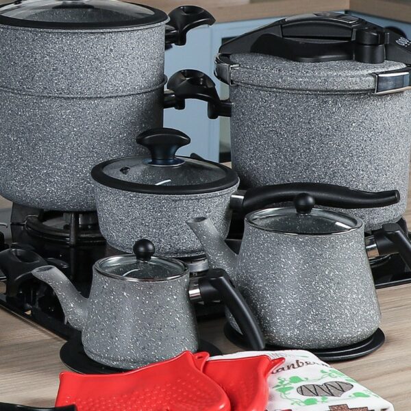 Falez - Batterie de Cuisine en Granite 50 Pièces Gris – Image 5