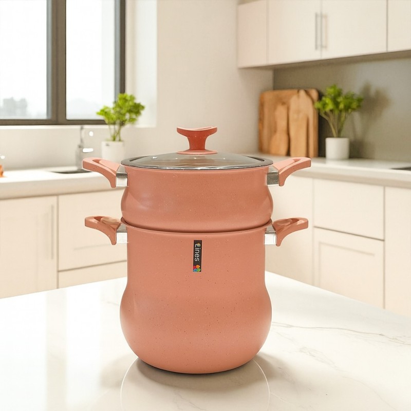 Lines - Couscoussier en Granite 20 cm Saumon