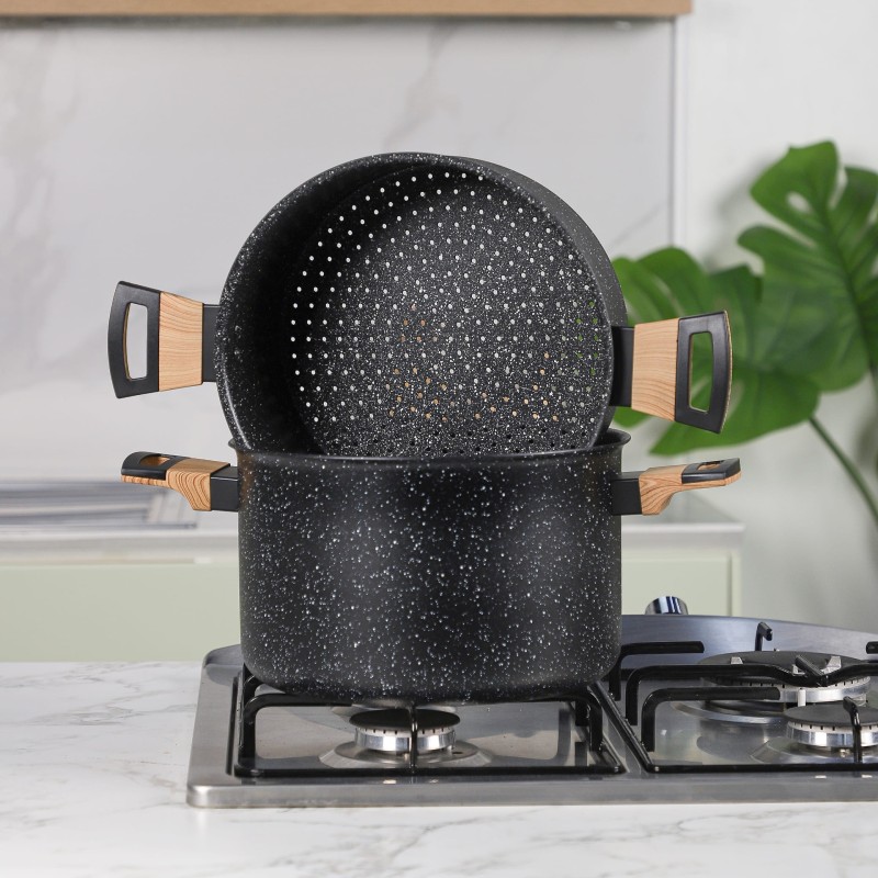 Sizar - Couscoussier en Granite 24 cm Noir – Image 6