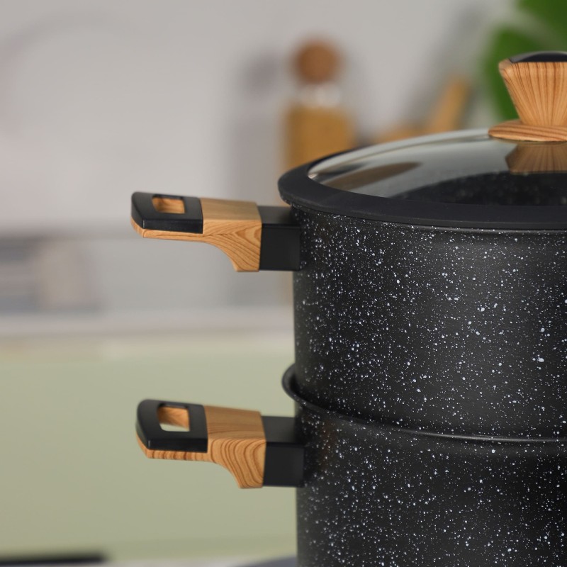 Sizar - Couscoussier en Granite 24 cm Noir – Image 4