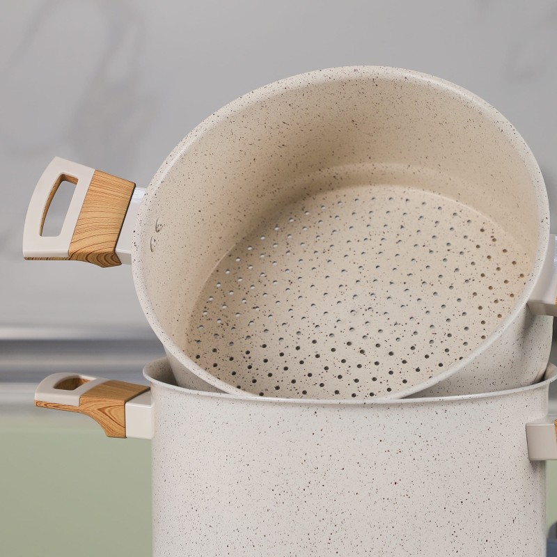 Sizar - Couscoussier en Granite 24 cm Beige – Image 2