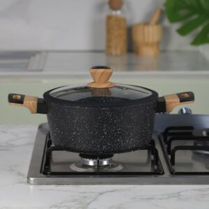 Sizar - Faitout en Granite 24 cm Noir