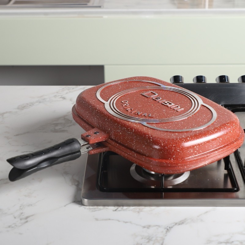 Dessini - Poêle Double Grille en Granite 35 cm Orange – Image 2