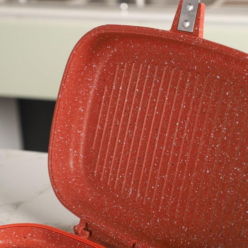 Dessini - Poêle Double Grille en Granite 35 cm Orange – Image 4