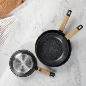 Sizar - Série de 3 Poêles en Granite Noir