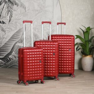 Série de 3 Valises Rigides en ABS Rouge - ABM