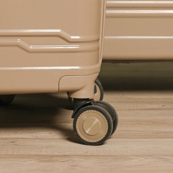 COLISEE+-Set de 3 Valises en Polypropylène Beige Incassable – Image 3