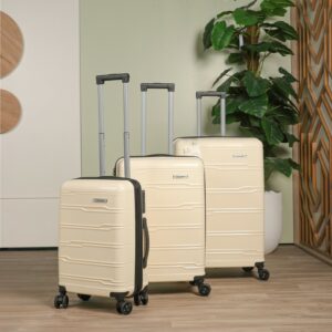 COLISEE+-Set de 3 Valises en Polypropylène Blanc Incassable