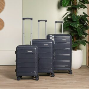 COLISEE+-Set de 3 Valises en Polypropylène Bleu Incassable