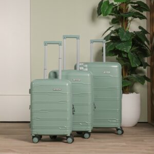 COLISEE+-Set de 3 Valises en Polypropylène Vert D'eau Incassable