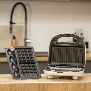 Florence HK213- Appareil 3en1 Panini-Gaufre-Zouza 750W Blanc