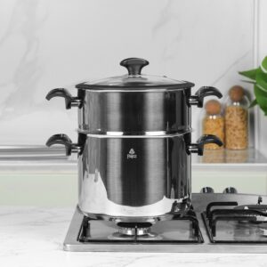 Falez- Couscoussier 8L 24 cm Inox 18/10  avec Manche Noir