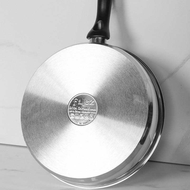 Falez- Poêle 28 cm Inox 18/10 avec Manche Noir – Image 2