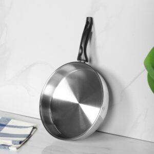 Falez- Poêle 28 cm Inox 18/10 avec Manche Noir