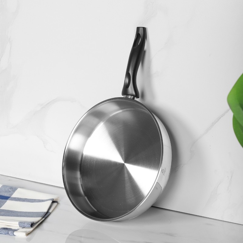 Falez- Poêle 28 cm Inox 18/10 avec Manche Noir