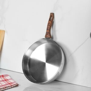 Falez- Poêle 28 cm Inox 18/10 Manche Effet Bois