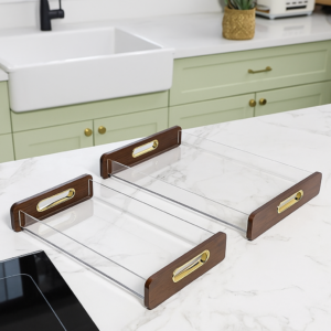 Série de 2 Plateaux Rectangulaires en Plexiglass