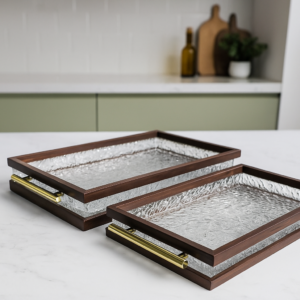 Série de 2 Plateaux Rectangulaires en Plexiglass