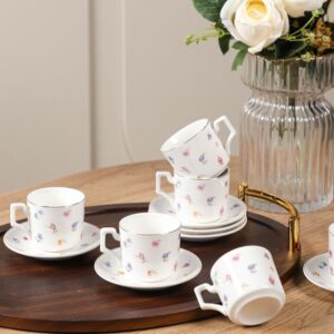 Service à Café Noir en Porcelaine 12 Pièces