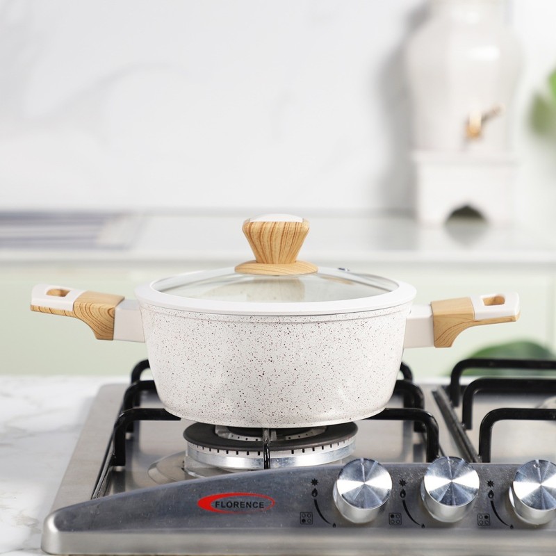 Sizar- Batterie de cuisine 9 pièces en granite Blanc – Image 3