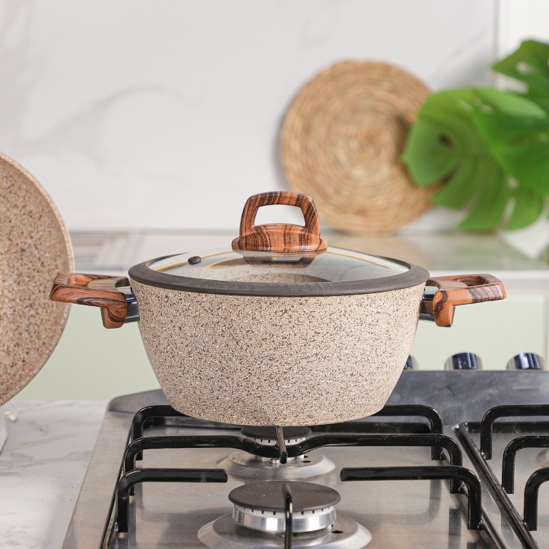 Falez - Batterie de Cuisine en Granite 37 Pièces Beige – Image 6