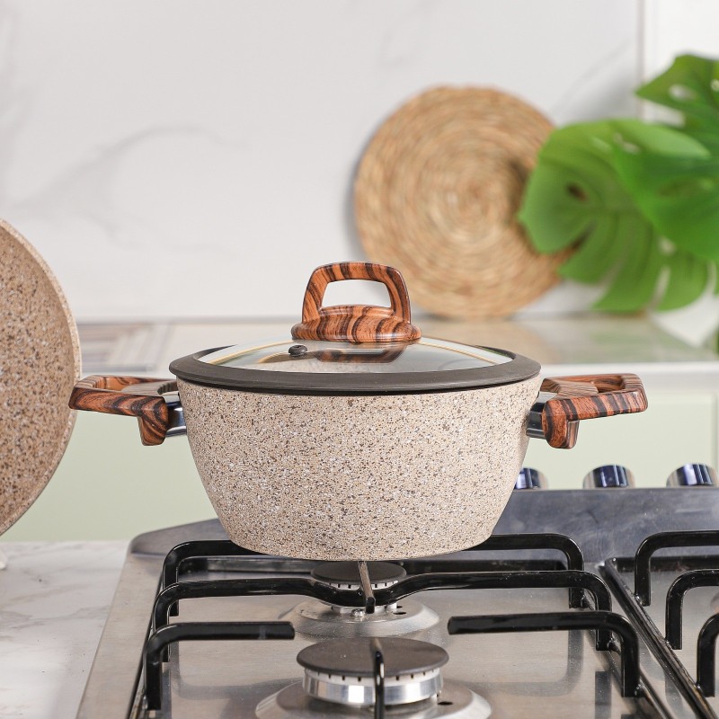 Falez - Batterie de Cuisine en Granite 37 Pièces Beige – Image 5