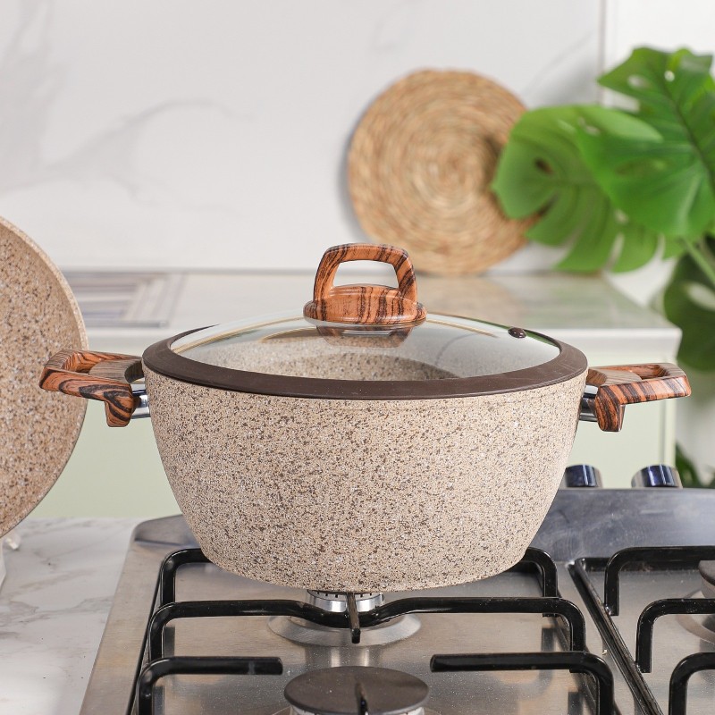 Falez - Batterie de Cuisine en Granite 37 Pièces Beige – Image 7