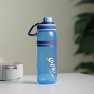Bouteille de Sport 700ML Transparente avec Paille