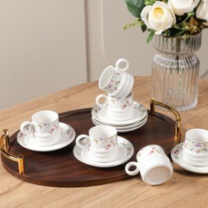 Service à Café Noir en Porcelaine 12 Pièces