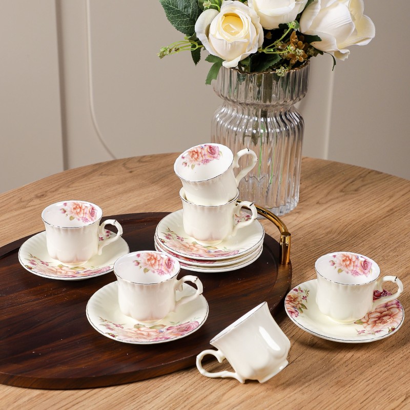 Service à Café en Porcelaine 12 Pièces