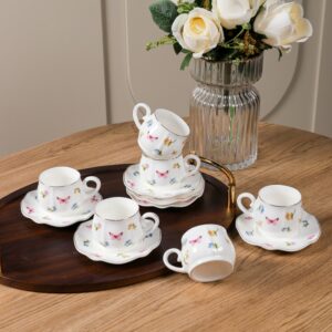 Service à Café au Lait en Porcelaine 12 Pièces