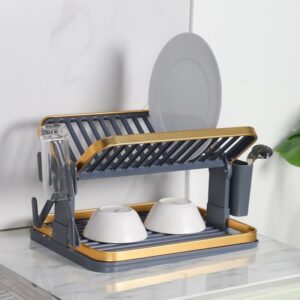 Égouttoir de Cuisine 2 Niveaux en Aluminium