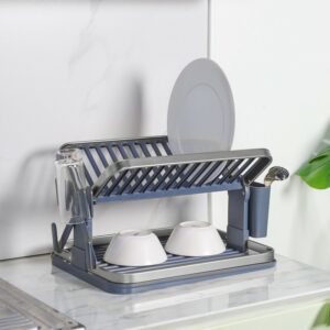 Égouttoir de Cuisine 2 Niveaux en Aluminium
