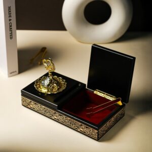 Encensoir de Luxe avec Coffret de Rangement – Noir & Doré