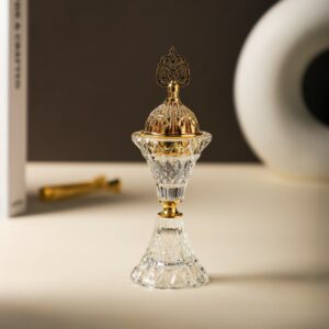 Encensoir en Verre avec Couvercle Doré