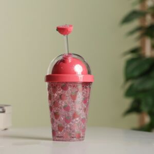 Gobelet Isotherme 300ML avec Paille et Couvercle Transparent