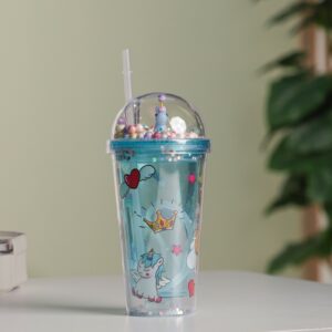 Gobelet Isotherme 400ML avec Paille et Couvercle Transparent