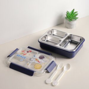 Lunch Box avec Compartiments Inox & Couvercle Hermétique