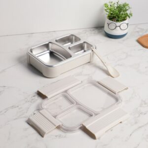 Lunch Box avec Compartiments Inox & Couvercle Hermétique