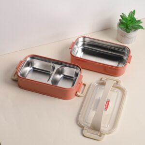 Lunch Box avec Compartiments Inox & Couvercle Hermétique