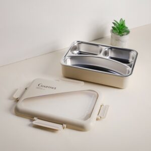 Lunch Box avec Compartiments Inox & Couvercle Hermétique